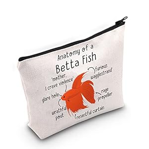 Betta Fish Cosmetic Bag Betta Fish Amante Regalo Anatomia di una Betta Fish Makeup Bag Betta Fish Mamma Regalo Pet Proprietario Regalo, Anatomia di una borsa per pesci Betta
