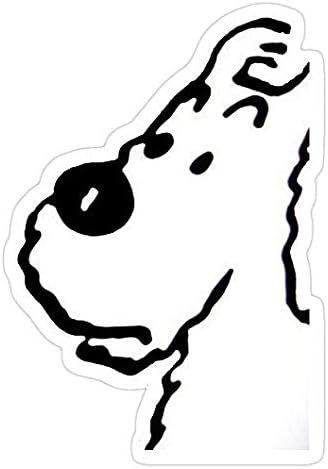 Tintin's Dog (Snowy) - Simplicity Design, Tintin's Dog Snowy Sticker - Auto, Wall, Laptop, Cell, Truck Sticker for Windows, Cars, Trucks