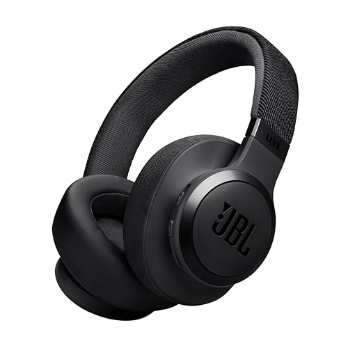 JBL Live 770NC Wireless Over Ear Headphones with True Adaptive Noise Cancelling, Smart Ambient, Spatial Sound, Multipoint Connect, PersoniFi 2.0, Customized EQ, Google Fast Pair, BT 5.3 Black