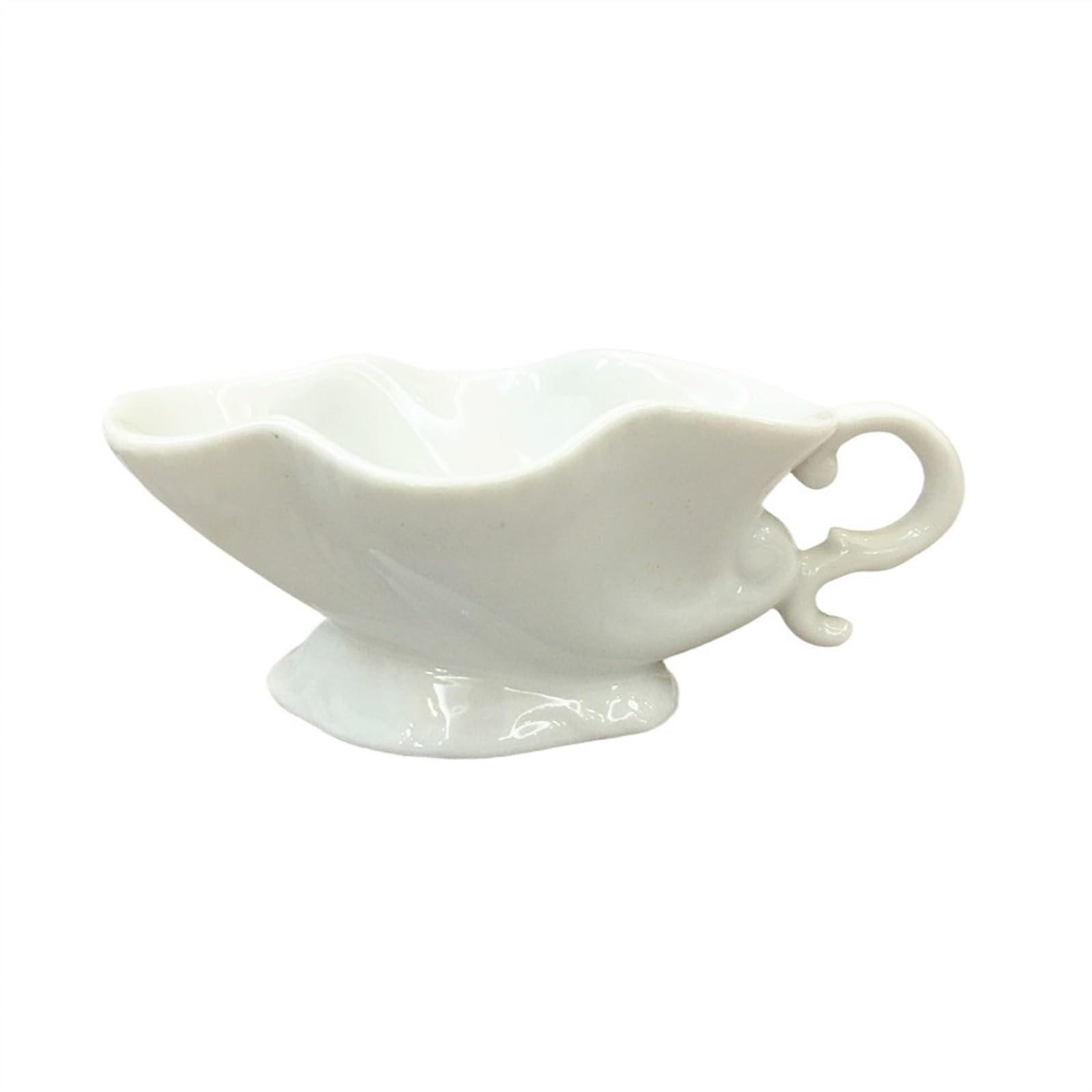 Saucière en céramique blanche grand modèle pour sauce et lait