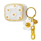 PHOEACC Compatible with Airpods Pro Case Cute Smiley Face Daisy Flower Cover with Floral Smile Bell