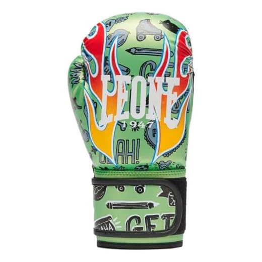 LEONE 1947, Guantes Boxeo Flames 6 OZ, Verde