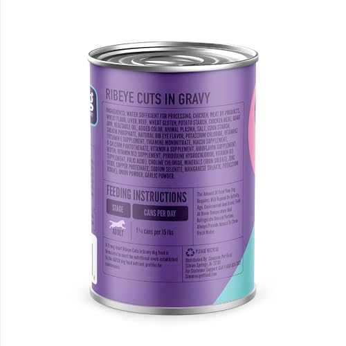 Image of A Strong Heart Wet Dog Food, Ribeye Cuts in Gravy, Made with Real Beef, Made in The USA, 13.2 oz Can (Pack of 12)