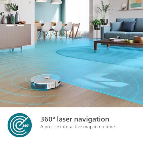 Philips Homerun 2000 Series: 2-In-1 Robot Vacuum And Mop With 2700 Pa Suction & 130 Min Runtime, Laser Navigation, Carpet Boost, App-Controlled, White (XU2000/20) - 9