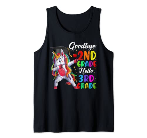 Unicorn Graphic Cute Goodbye 2do grado Hola 3er grado Camiseta sin Mangas