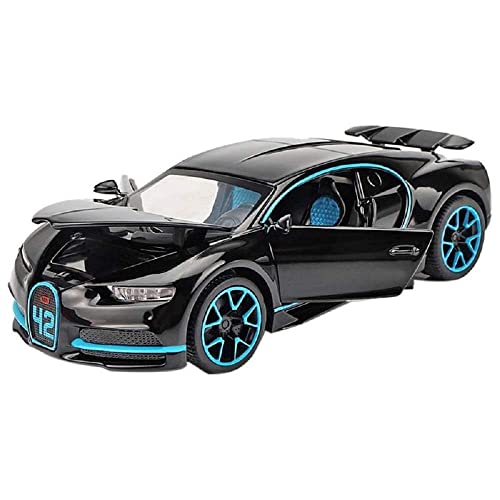 Image of Invite Enterprise 1:32 Scale Bugatti Chiron Die-Cast Metal Cars with 4 Openable Doors Light and Musical Sound, Pull Back Action Vehicle Toy for Kids【Colors as Per Stock】