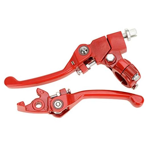 HIAORS Red Brake Folding Clutch Lever with Perch for 7/8" Handlebar 110cc 125cc SSR125 SSR70 TTR125 Xmotos Apollo Thumpstar 125 CRF50 XR klx 140 Chinese Pit Dirt Bike Motorcycle