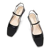 Anpassbarer Komfort-Sitz:Slingback Schuhe Damen haben einen verstellbaren Riemen mit Steckverschluss, Das flexible Design passt sich jeder Fußkontur an-ideal für schmale oder breite Füße, und der 2 - cm - Absatz längert die Beinlinien
