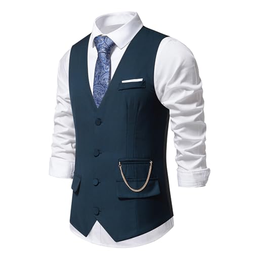 Men Suit Vest Casual Business Herringbone Button Up Formal Vests Work V Neck Wedding Dress Waistcoats For Party Prom3