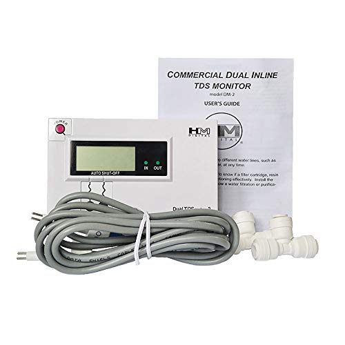 Image of Commercial Dual In-Line TDS Monitor Digital Water Quality Tester TDS Meter IN /OUT Water Quality Monitor 0-9990PPM