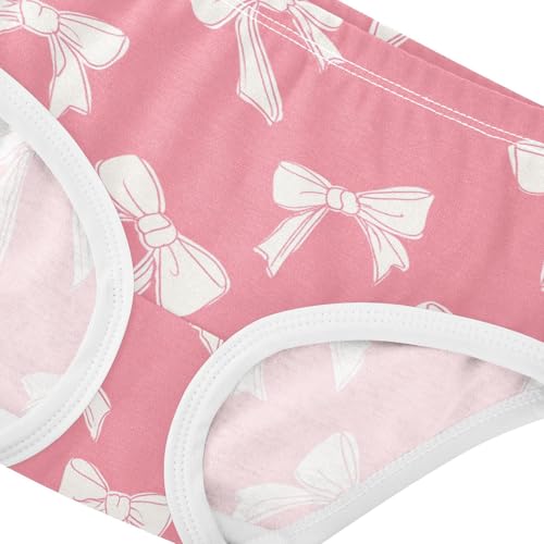 Wusikd Bows Pink Girls' Underwear Cotton Girls Briefs Soft Toddler Underwear 2T4