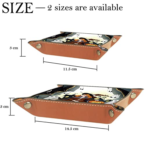 Folding Rolling Dice Games Tray Leather Square Jewelry Trays & Watch, Key, Coin, Candy Storage Box 11.5 Cm/4.5 In Halloween #TOP3