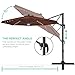 Best Choice Products 10ft 360-Degree LED Cantilever Offset Hanging Market Patio Umbrella w/Easy Tilt - Brown