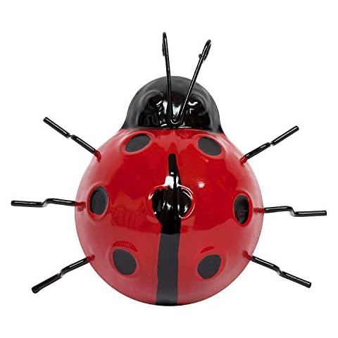 St@llion 2X Metal Ladybird Garden Wall Art Cover