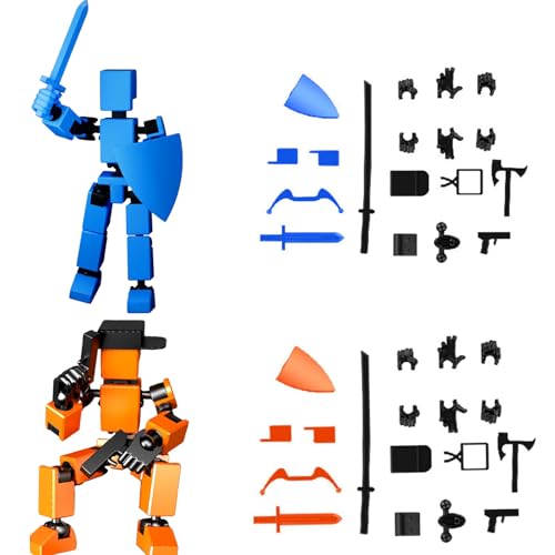 Image of RAMONI 2Pcs Action Figure Toys, Dummy 13 Action Figure Toys, Polyarticular Movable Titan 13 Action Figure, Developing Hands-On Skills, Kids Toys Set Gift for Kids 6+ Boys or Girls