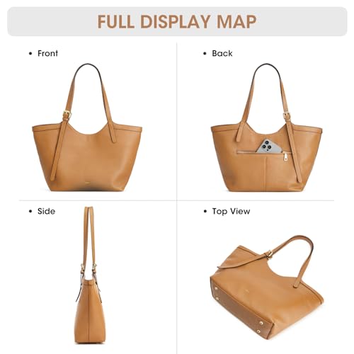 Bolso Kattee de cuero genuino para mujer Hobo Tote miniatura 7