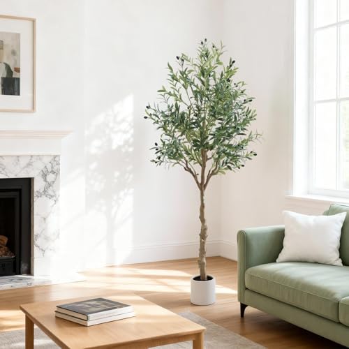 Garvee Faux Olive Tree 6Ft, Artificial Black Olive Tree with Pot for Indoor and Outdoor Decor - Home, Office, Restaurant, Wedding, Housewarming Gift by Garvee - Image 2