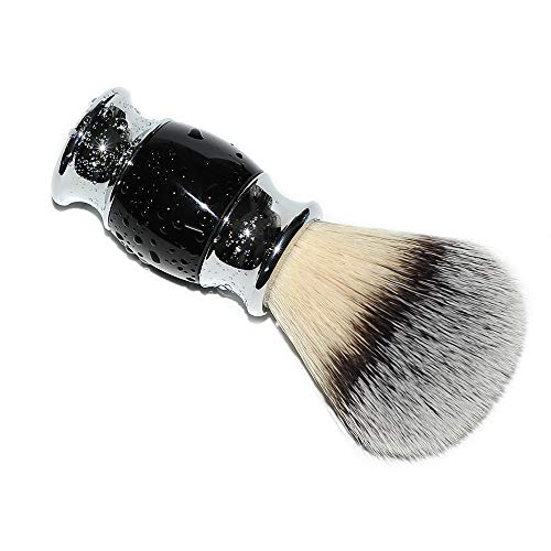 Shaving Brushes, JR Synthetic Nylon Brush Hair Knot with Pure Black Engineered Resin Handle Shaving Brush for Men, Safety Razor, Double Edge Razor, Shaving Razor