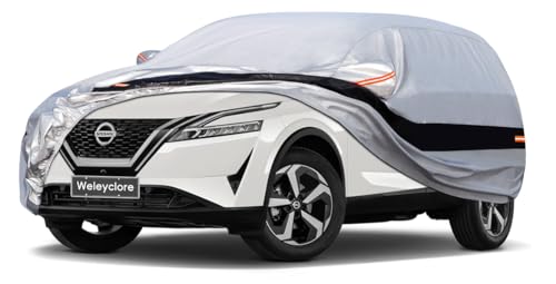 Holthly 10 Layers SUV Car Cover Waterproof Breathable Medium,100% Waterproof Outdoor 4X4 Car Covers Rain Snow UV Protection Custom Fit for BMW X1, Mercedes Gla, Nissan Qashqai, Audi Q3, Etc.