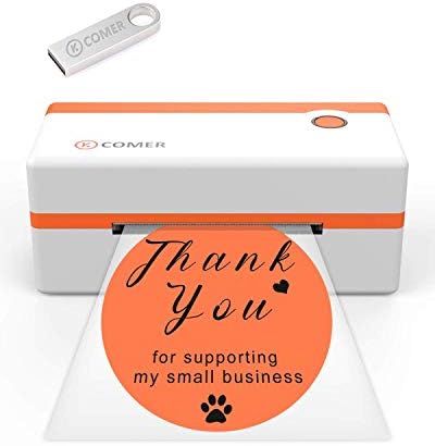 K Comer Thermal Shipping Label Printer Compatible with Windows/Mac/Linux