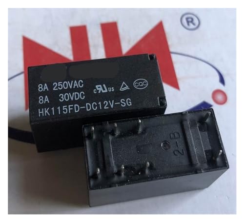 Relé de 8 pines HK115FD-DC12V-SG interruptor electromagnético 115F-2C-12V-8A para PCB 4