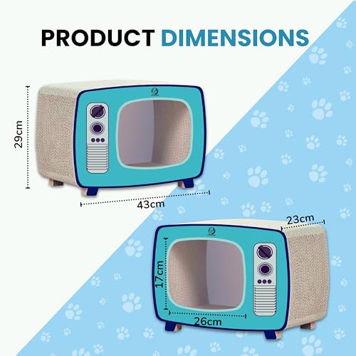Image of Foodie Puppies Cardboard Scratching Pads with Catnip for Cats and Kittens - (Television Scratcher, 43 x 29 x 23 cm) | Durable Cat Play for Cats Corrugated Scratcher for Furniture Protection