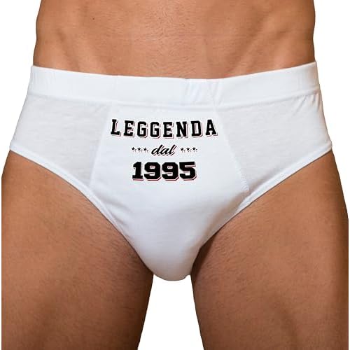 TeeDesign Calzoncillos regalo 30 años divertido cumpleaños hombre niño ropa regalo Navidad y despedida de soltero - Leyenda desde 1995, Color blanco., M