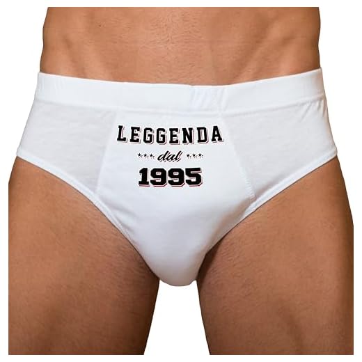 TeeDesign Calzoncillos regalo 30 años divertido cumpleaños hombre niño ropa regalo Navidad y despedida de soltero - Leyenda desde 1995, Color blanco., M
