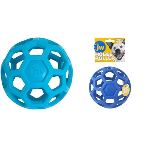 JW Pet HOL-ee Roller Dog Toy Bundle - Natural Rubber Puzzle Balls Small 3 Inch and Large 5
