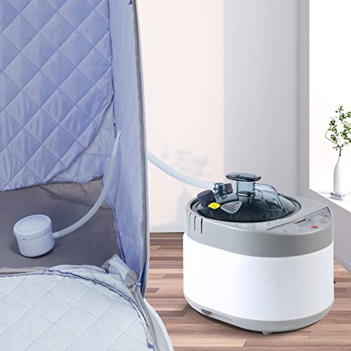 Smartmak Sauna Steamer, Portable 4L Upgrated Steam Pot Generator With Remote Control, Spa Machine With Timer Display Herbal Box For Body Detox, 110V Us Plug- Grey #TOP6