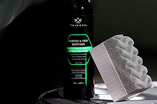 Trinova Plastic & Trim Restorer - Shines & Darkens Worn Out Plastic, Vinyl & Rubber Surfaces - Protects Cars & Motorcycles from Rain, Salt & Dirt - Prevent Fading - 8 fl oz - Thumbnail 5