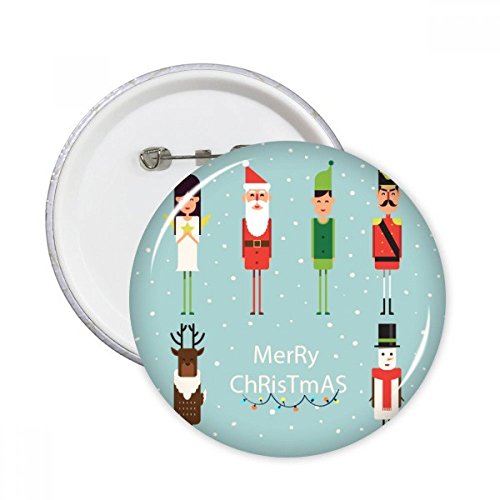 Badge Joyeux Noël abstrait bouton pin's multicolore lot de 5 idée cadeau originale