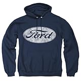 Popfunk Classic Ford Logo Unisex Adult Pull-Over Hoodie,Navy, X-Large
