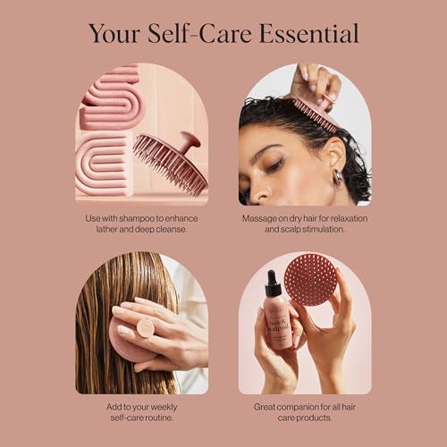 Kitsch Kopfhaut-Massagegerät – Shampoo-Bürste & Kopfhautschrubber für alle Haartypen – Kopfhautbürste & Kopfhautpeeling (Terrakotta) – Haarmassagegerät für gesunde Kopfhaut und Haarpflege