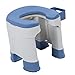 Elderly Squat Toilet Seat Shower Chair with Tissue Box for Seniors Pregnant Women, Foldable Commode Stool for Bathroom Squat Toilet (Blue)
