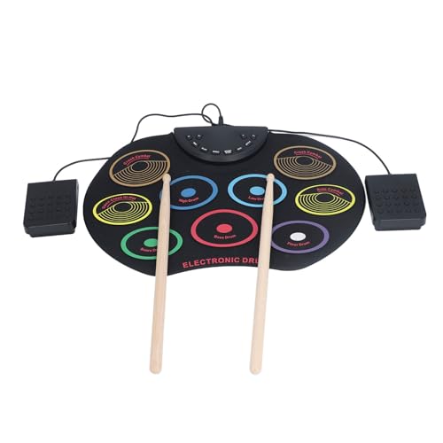Air Drum Sticks - Portable Virtual Electronic Drum Set, Roll Up Drum Pad Pedals Drum Sticks for Kids Children Beginners
