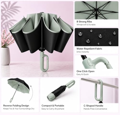 Image of Umbrella for Women | Umbrellas for Men | UV Coated 3 Fold Umbrella for Rain with Auto Open and Close Small Folding Travel-Foldable Windshield