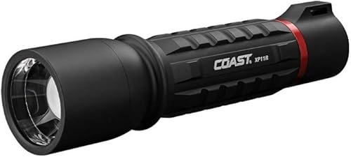 COAST XP11R Linterna LED recargable de doble potencia, 3000 lúmenes, color negro