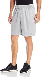 Champion Men's Long Mesh Short With Pockets,Athletic Gray,Medium