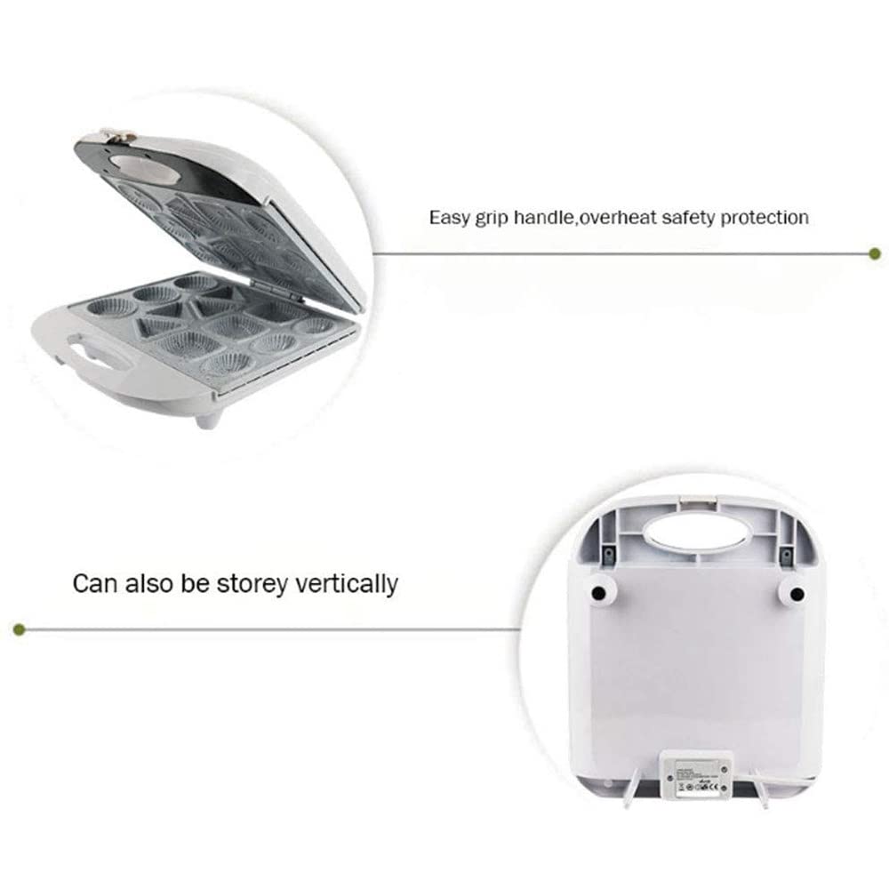Gofrera Eléctrica, Placas Antiadherentes, asa de Toque Frío, Totalmente Libre de BPA. Blanco