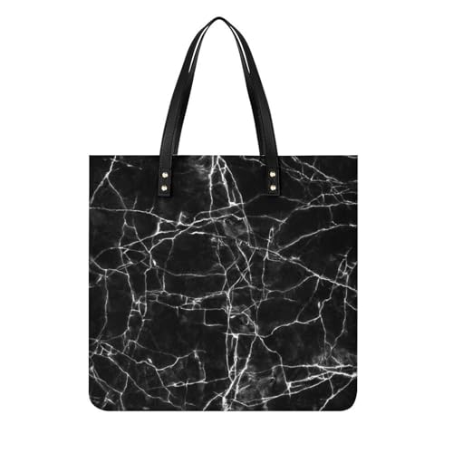 Sac à main marbre noir craquelé grand format 39x39cm pour femme