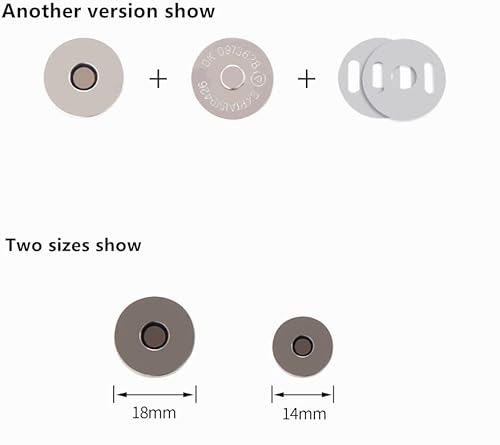 Dztian 50 Sets 14Mm Antique Brass Magnetic Button Clasp Snaps Great For Sewing Craft Leather Clothes Purses Bags With Washer Nickel #TOP2