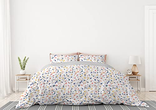 Parure de lit 2 places multicolore en lin italien aquarelle Wt17 - 3