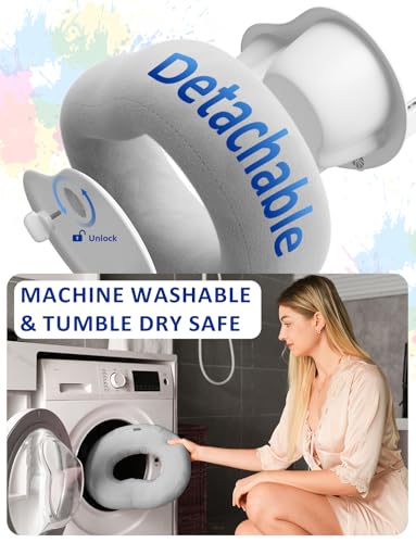 TRYONE für iPad Kissen Halter eReader Ständer mit 2 Abnehmbaren Tabletts & Plüschkissen, 360° Verstellbarer Tablet Halterung im Bett Tisch für Kindle/iPad/Ebook/Handy, Alle von 4.7-16.1 Zoll (Grau)