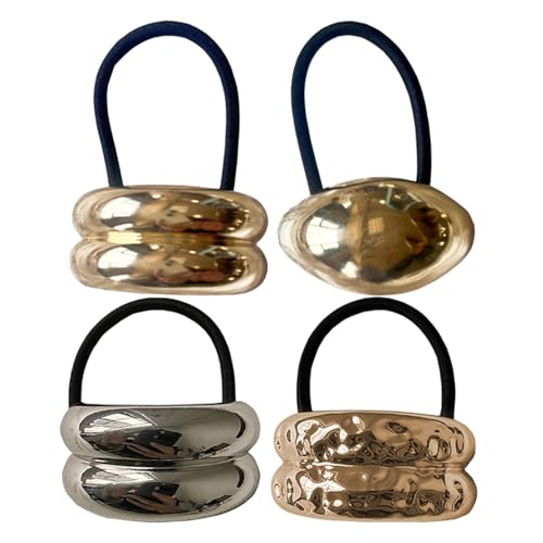 Coleteros de metal dorados, 4 cuerdas elásticas geométricas, accesorios decorativos