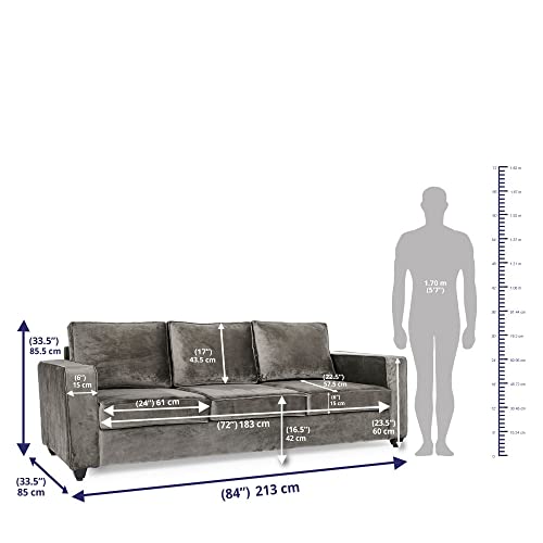 Image of Wakefit Sofa Set | 3 Year Warranty | Sofa 6 Seater, 6 Seater Sofa for Living Room, Wooden Sofa Set, Sofa Set 3+2+1 Seater - Napper(Fabric-Velvet : Tuscan Tan)