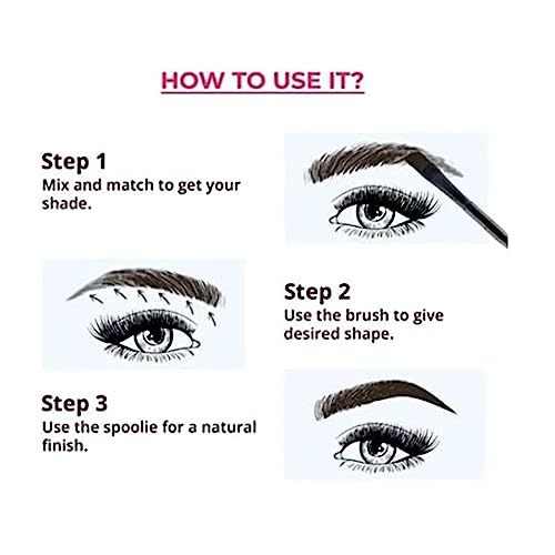 Image of Muphin Eyebrow Drawing Palette 3 Shades With 1 Applicator Brush, Waterproof Non-Transfer Smudgeproof Eyebrow Palette Eyebrow Kit to Shape, Filling and Outlining (Dark Grey, Carbon Grey, Brownish Grey)