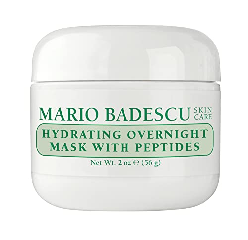 Mario Badescu Hydrating Overnight Mask with Peptides for All Skin Types | Anti-Aging Sleep Mask that Hydrates | Formulated with Palmitoyl Pentapeptide-4 and Palmitoyl Tetrapeptide-7| 2 fl OZ