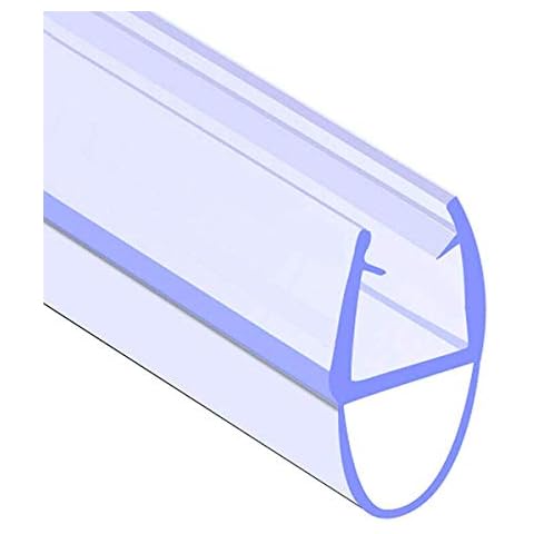 ECOSPA Rubber & Plastic Bath/Shower Screen Seal Strip for 4-6mm Straight Glass Screens or Doors • Bubble Height 10mm • Seals Gaps up to 9mm Cover