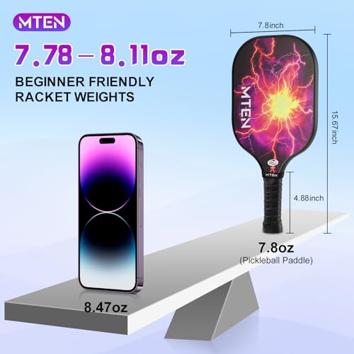 Image of MTEN Pickleball Paddles Set of 2 /4 /1, USAPA Approved Fiberglass Rackets
